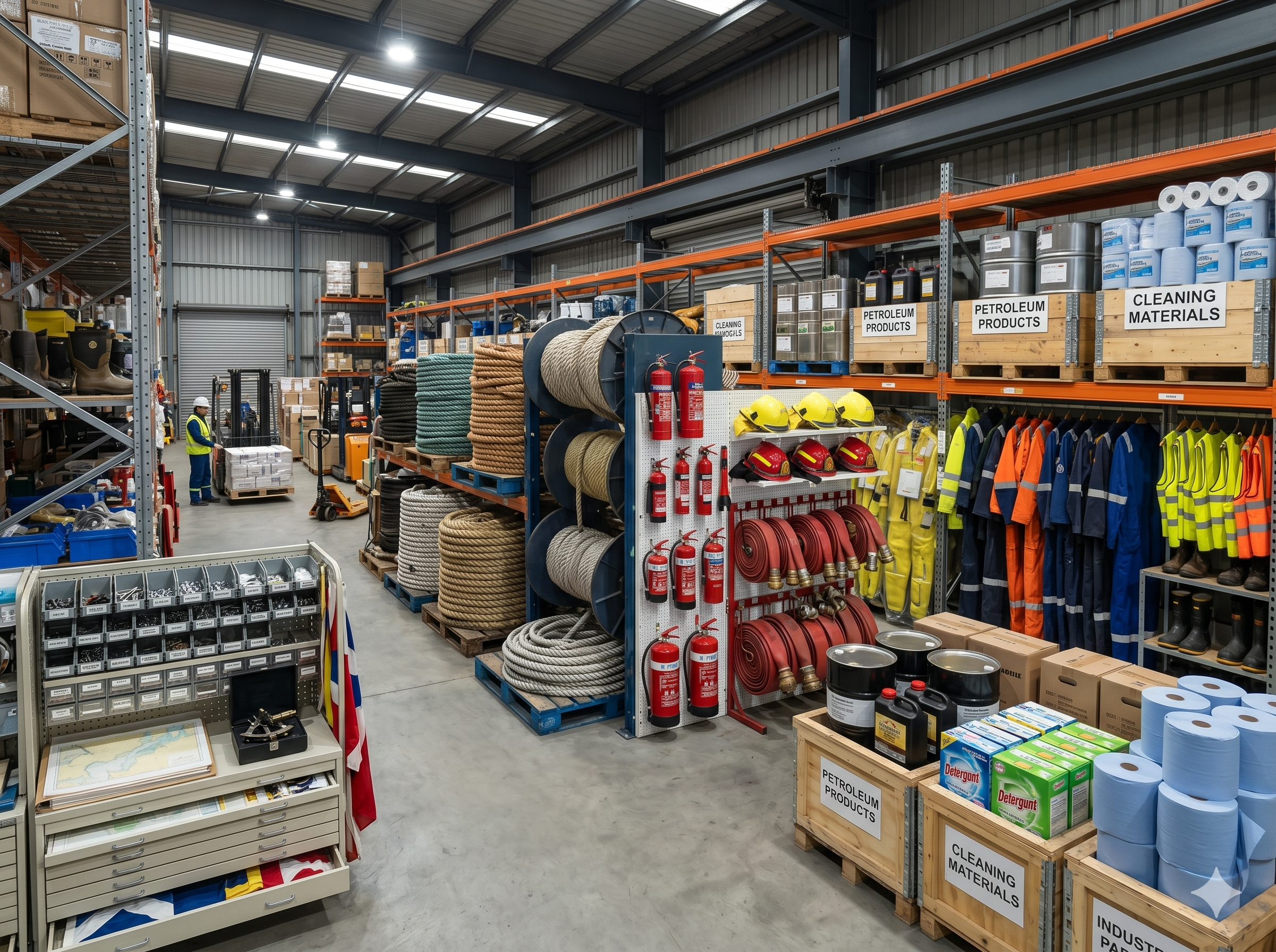 Deck stores and safety equipment