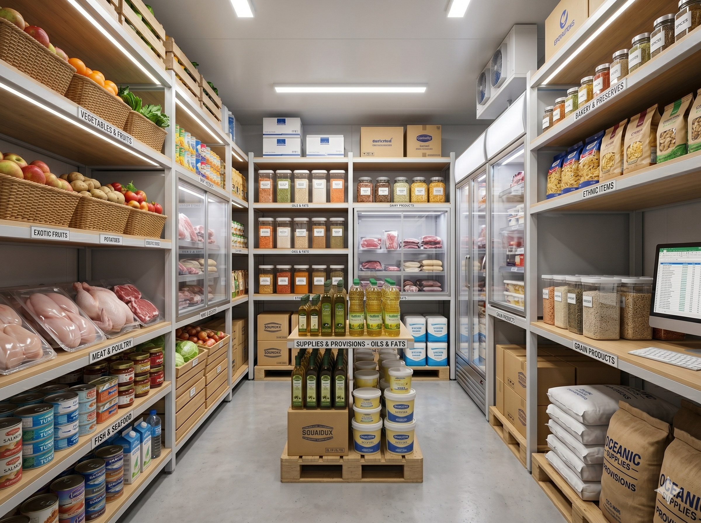 Fresh provisions and bonded stores for vessels